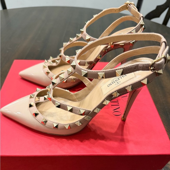 Valentino P45 Poudre Rockstud 100mm Slingback High-Heel Pumps - Picture 3 of 12